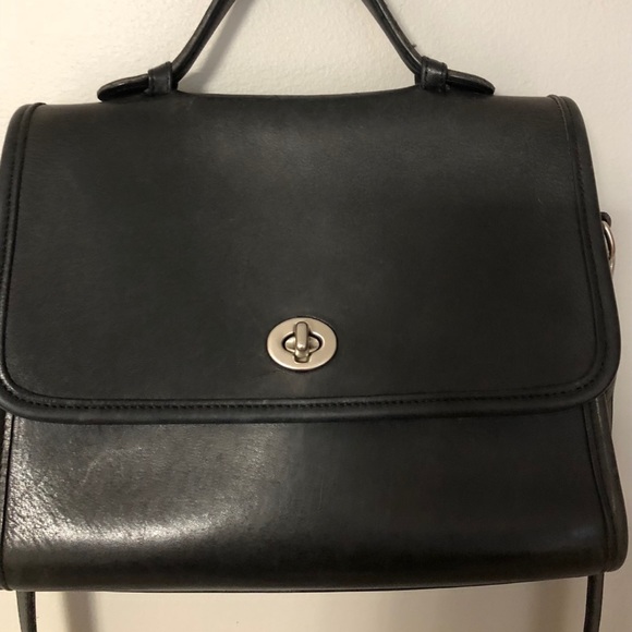 Coach Handbags - Vintage black Coach purse with silver clasp